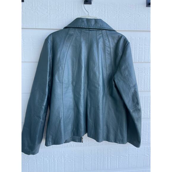 EAST 5th Dark Green Ladies Leather jacket Large - Picture 2 of 9